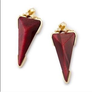 Libby Statement Earrings In Bordeaux Tiger's Eye